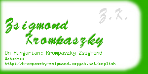 zsigmond krompaszky business card